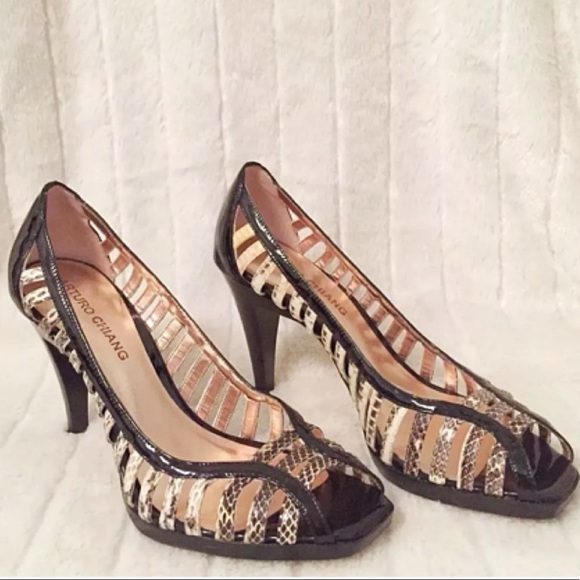 Arturo Chiang Leather Sole High Heel Pumps Size 8M - Picture 1 of 8